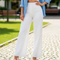🔥Last Day Sale 60% OFF⏰🌿👖Ladies' Solid Wide Leg Trousers - Loose Fit | Side Pockets | Versatile Neutral Colours