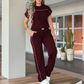 🔥Last Day Sale 60% OFF⏰👕👖Women's Casual Short Sleeve Top & Wide Leg Pants Set✨