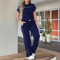 🔥Last Day Sale 60% OFF⏰👕👖Women's Casual Short Sleeve Top & Wide Leg Pants Set✨