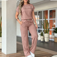 🔥Last Day Sale 60% OFF⏰👕👖Women's Casual Short Sleeve Top & Wide Leg Pants Set✨