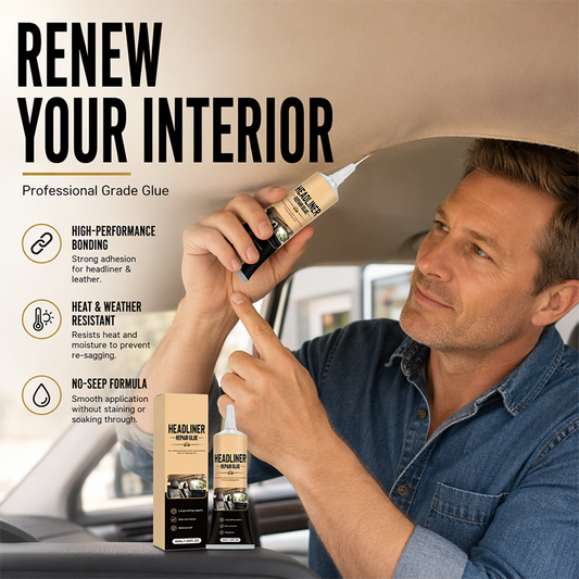 💥🏆49K+ Sold🚗🔧Waterproof Car Headliner Repair Glue, High Strength Adhesive for Sagging Car Ceiling & Interior🛡️💪