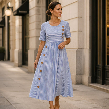 🎉LIMITED TIME 60% OFF! 👗Striped Pocket Dress – Soft & Versatile Everyday Style✨