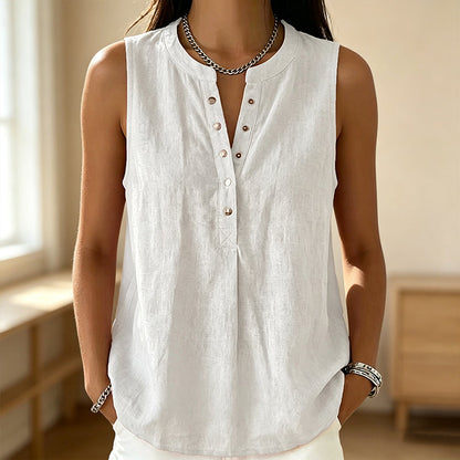 🏖️Summer Hot Sale 50% OFF🏝️👚Women's Casual Sleeveless Button-Front V-Neck Tank✨