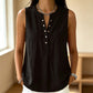 🏖️Summer Hot Sale 50% OFF🏝️👚Women's Casual Sleeveless Button-Front V-Neck Tank✨
