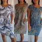 Women's Botanical Print Round Neck Dress
