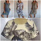 Women's Botanical Print Round Neck Dress