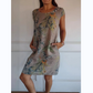 Women's Botanical Print Round Neck Dress
