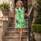 Women's Loose Floral Print Tunic Dress with Pockets