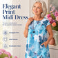 Women's Loose Floral Print Tunic Dress with Pockets