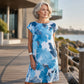 Women's Loose Floral Print Tunic Dress with Pockets