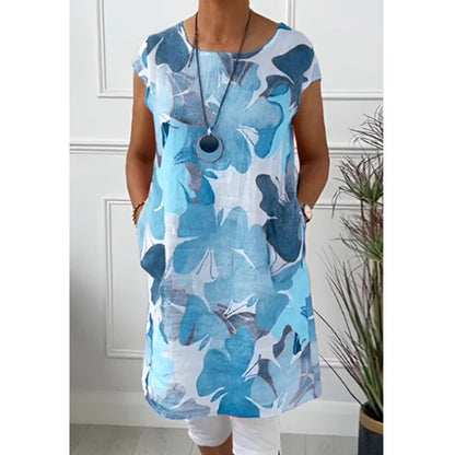 🏖️Summer Hot Sale 60% OFF🏝️👗Women's Loose Floral Print Tunic Dress with Pockets✨