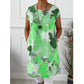 Women's Loose Floral Print Tunic Dress with Pockets