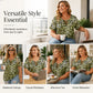 Women's Short Sleeve Leopard Lace-Up Loose Top
