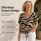 🌷2026 Summer Sale 50% OFF☀️👚Women's V-Neck Tie-Front Zebra Print T-Shirt✨