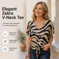 🌷2026 Summer Sale 50% OFF☀️👚Women's V-Neck Tie-Front Zebra Print T-Shirt✨