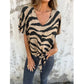 🌷2026 Summer Sale 50% OFF☀️👚Women's V-Neck Tie-Front Zebra Print T-Shirt✨