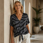 🌷2026 Summer Sale 50% OFF☀️👚Women's V-Neck Tie-Front Zebra Print T-Shirt✨