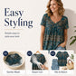 🏖️Summer Hot Sale 50% OFF🏝️👚Women's Paisley Print V-Neck Short Sleeve Top✨