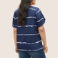 🏖️Summer Hot Sale 50% OFF🏝️👚Plus Size Striped Short Sleeves V-Neck T-Shirt✨