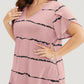 🏖️Summer Hot Sale 50% OFF🏝️👚Plus Size Striped Short Sleeves V-Neck T-Shirt✨