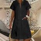 🏖️Summer Hot Sale 50% OFF🏝️👗Women's Short Sleeve V-Neck Denim Dress✨