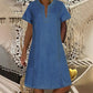 🏖️Summer Hot Sale 50% OFF🏝️👗Women's Short Sleeve V-Neck Denim Dress✨
