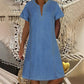 🏖️Summer Hot Sale 50% OFF🏝️👗Women's Short Sleeve V-Neck Denim Dress✨