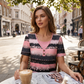 🏖️Summer Hot Sale 50% OFF🏝️👚Women's Plus Size Faux Two-Piece Striped Henley Top✨