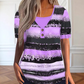 🏖️Summer Hot Sale 50% OFF🏝️👚Women's Plus Size Faux Two-Piece Striped Henley Top✨