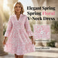 🏖️Summer Hot Sale 50% OFF🏝️👚Women's Floral Print V-Neck Tiered Dress✨