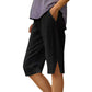 ⌛Limited Time Sale🔥Women's Casual Solid Color Pocket Capri Pants