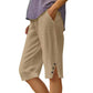 ⌛Limited Time Sale🔥Women's Casual Solid Color Pocket Capri Pants