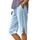 ⌛Limited Time Sale🔥Women's Casual Solid Color Pocket Capri Pants