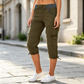 🌺Summer Hot Sale 50% OFF💐👖🩳Women's High-Waist Cargo Capri Pants✨