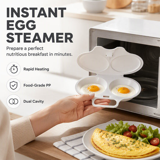 💥2026 HOT SALE🥳💞69K+ SOLD!💥BUY 2 GET 3 FREE!🍳Microwave Egg Poacher –Dual‑cavity, non‑stick & easy clean. Healthier than frying – stock up & save! 🏠✅
