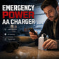 💥Buy 1 Get 1 Free⚡📱🔋Portable Emergency Phone Charger AA Battery Powered Power Bank with LED Flashlight🎁
