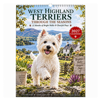 🥳💞48K+ SOLD🐾📆West Highland Terrier Wall Calendar🎁