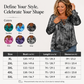 ⌛Limited Time Sale 50% OFF🔥👚Women's Tie-Dye Printed Lace-Up V-Neck Top🎁